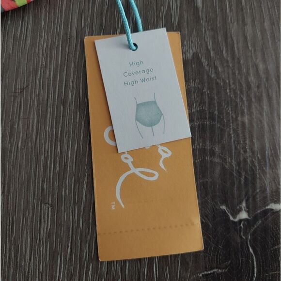 Kona Sol Shirred High Coverage High Waist Floral Bikini Bottoms Swimwear X Large - Picture 2 of 6